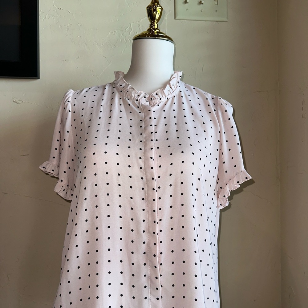Polka Dot Ruffle Blouse